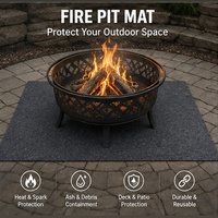 Feutre ignifuge non tissé testé UL 94, protection de sol pour barbecue, imperméable, résistant à l'huile, anti-fuite, avec support antidérapant