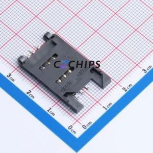 SIM10120-6P211-H25 SIM Card Connector SMD Connector Flip Cover Type Mini SIM Card Card Holder 2.5mm - Product Image 1