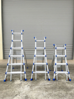 Échelle escamotable en aluminium VIETLADDERS, verrouillage manuel, usage domestique, multi-usages, construction extérieure, combinaison NVLB-45