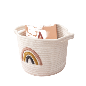 Creative Portable Modern Durable Eco-Friendly Cotton <b>Rope</b> Woven Multifunctional <b>Basket</b> for Cosmetics Books Magazines <b>Storage</b> - Product Image 1