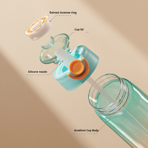 Bouteilles d'eau de tasse d'eau de sport de dégradé de couleur de 1 litre bouteille d'eau aromatisée parfumée Tristan en plastique avec dosettes de saveur vente en gros - Product Image 5