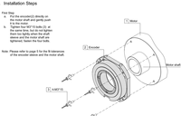 Encodeur Rotatif Absolu Haute Précision 16 Bits, Arbre Creux 40mm, Sortie BISS-C/SSI, IP50, Montage à Bride pour Automatisation Industrielle