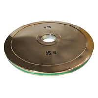 Plaques de musculation calibrées 35 lb, qualité compétition professionnelle, plaqué titane doré, finition polie, anti-rouille
