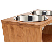Mangeoire pour animaux de compagnie en bambou écologique de qualité supérieure, fabriquée sur mesure, table à manger pour chiens et chats, station de nourrissage ergonomique surélevée pour animaux de compagnie