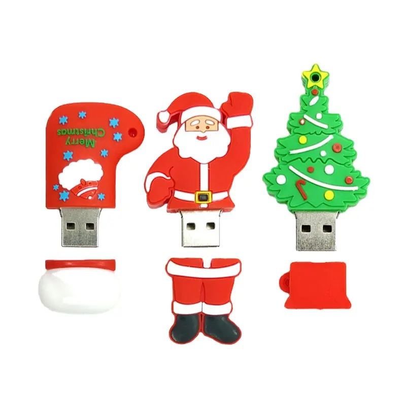 Tùy Chỉnh Dễ Thương Phim Hoạt Hình Santa Claus Snowman USB Flash Memory Stick Bút Ngón Tay Cái Ổ Đĩa Cho Giáng Sinh Khuyến Mãi Quà Tặng Quà Tặng