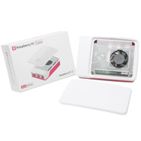 Raspberry beri Pi 5 resmi merah dan putih casing pembuangan panas dengan kipas dan cangkang pelindung