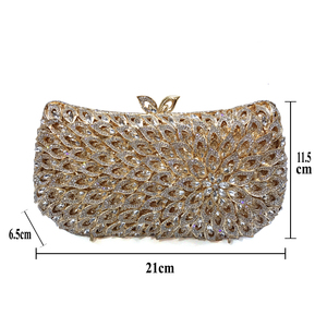 Borsa da Sera di Lusso di Alta Qualità con Cristalli Scintillanti, Forma Quadrata, Pochette da Donna in Oro e <span class=keywords><strong>Argento</strong></span> - Product Image 2
