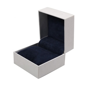 Boîtes d'emballage de bijoux en carton blanc et velours pour bagues de fiançailles, colliers, bracelets, petite boîte de luxe - Product Image 2