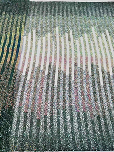 Sang trọng màu đỏ nặng đính cườm ren vải 3D thêu <span class=keywords><strong>Net</strong></span> ren vải <span class=keywords><strong>Dubai</strong></span> - Product Image 4