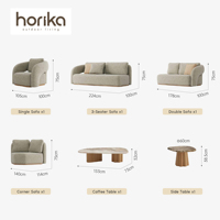 Ensemble de canapés modulaires d'angle de luxe pour hôtel moderne, en bois de teck imperméable, confortable pour l'extérieur, mobilier de jardin