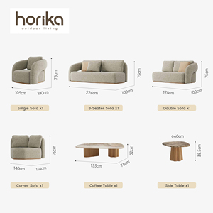 Conjunto de Sofás Modulares de Esquina de Lujo para Hotel Moderno, Conjunto de Sofás Seccionales Cómodos de Madera de Teca Impermeable para Exteriores, Muebles de Jardín - Product Image 5