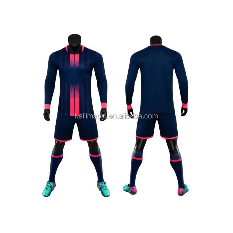 Allenamento traspirante per l'inverno 2023 uomo donna maglia da calcio combinazione di colori maglie da calcio manica lunga maglia da calcio