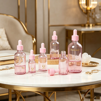 En stock – Flacon compte-gouttes en verre rose mignon avec couvercle rose, disponible en 5 ml, 10 ml, 15 ml, 20 ml, 30 ml, 50 ml, 100 ml