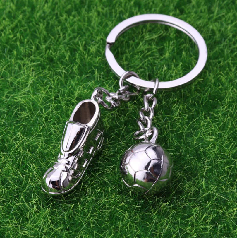 かわいいメタルサッカーキーホルダー サッカーボールキーリング