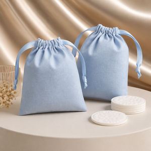Eco-friendly Small Cotton Linen Fabric Gift Jewelry <b>Pouch</b> High Quality Solid Candle Cosmetic Drawstring Muslin Bag - Product Image 5