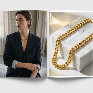 Chaîne gourmette cubaine personnalisée en <span class=keywords><strong>acier</strong></span> <span class=keywords><strong>inoxydable</strong></span> plaqué or 18 carats, collier hip-hop pour hommes, bijoux en gros, chaîne résistante au ternissement - Product Image 2