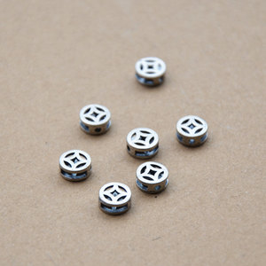 Cupronickel <b>Spacer</b> Beads 8mm Coin Shape For Bracelet Making Jewelry Findings Z108 - Product Image 4
