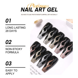 HONEY GIRL OEM - Set de Gel Metálico Dorado UV para Uñas, Esmalte <span class=keywords><strong>Platino</strong></span> con Purpurina y Lentejuelas, Paleta de Gel para Pintar Uñas de 9 Colores - Product Image 5