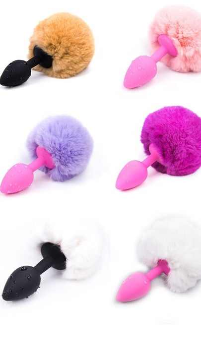 Silicone Rabbit Tail Hairball Bunny Fetish Bondage Sex Bondage Fox Tail  Butt Anal Plug for Female Male Couples