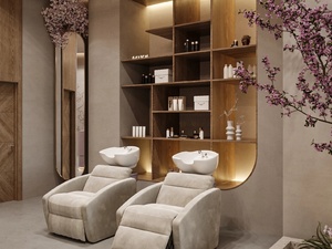 Luxury Beauty Salon Shopfitting Service Bespoke Arched Grille Display Screen and Nail Polish Shelving Renovation - Product Image 5