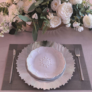 Platos de Presentación Dorados de Arrecife para Cena, Cargadores de Oro para Decoración de Bodas de Plástico Acrílico Elegante al Por Mayor - Product Image 4