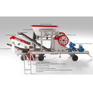 Diseño especial para la minería Planta de trituración de mandíbula móvil con trituradora de impacto de cono de mandíbula y trituradora de piedra de pantalla vibratoria - Product Image 3