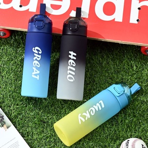 High-End Sports Frosted Gradient Color Water Bottle Direct <b>Drinking</b> Portable for Outdoor Travel - Product Image 3