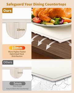Curled Square Portable Touch Control Adjustable Temperature Household Dining Table Warm Board Silicone Material Odor-free and Ea - Product Image 5