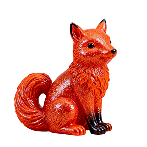 Figura Decorativa de Zorro Brillante en Naranja Vibrante, Perfecta para Decoración Otoñal, Adornos de Mesa y Detalles Llamativos - Product Image 1