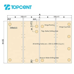 Roues de <span class=keywords><strong>porte</strong></span> coulissante pliante en acier robuste Topcent, design moderne, accessoires de meubles, armoire, vente en gros pour les hôtels - Product Image 3