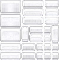 Organisateur de bureau rectangulaire transparent en plastique PET écologique à un seul niveau pour salon et chambre à coucher