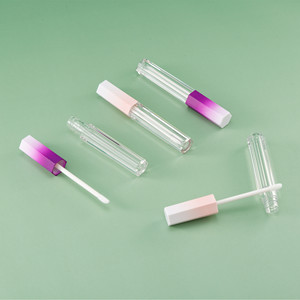 Tubo Vacío Hexagonal para Brillo Labial con Degradado, Botella Transparente Recargable de 5ml con Pincel, Envase Cosmético - Product Image 2