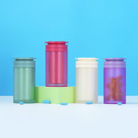 Bouteille en plastique de 100 ml pour compléments alimentaires, bouteilles d'emballage pour capsules et comprimés en PS de qualité alimentaire, semi-transparentes et polies