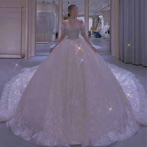 Gaun Pengantin Wanita Prancis, Ringan, Berkilau, Sederhana, Elegan, Bertema Langit Berbintang, Gaun Pengiring Pengantin - Product Image 2