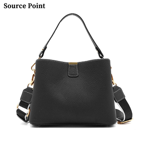 Sacs à main de luxe en cuir véritable pour femmes, style vintage, grain <span class=keywords><strong>litchi</strong></span>, avec fermeture magnétique et fermeture éclair, sacs fourre-tout élégants - Product Image 6