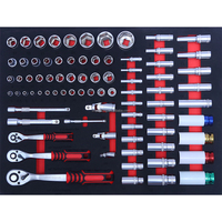 Tiroirs professionnels personnalisés pour garage et atelier avec kit d'outils de réparation automobile incluant ciseaux, marteau, pince, chariot rigide en EVA