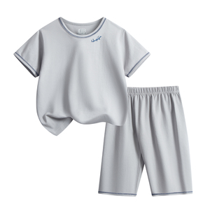 Piyama Set Anak Perempuan Lengan Pendek Motif Kucing Lucu Warna Pink Bahan Katun untuk Musim Panas, Cetak Kustom, Murah - Product Image 4