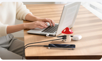 Hub USB-C multi-ports en forme de champignon, chargeur GaN à charge rapide, adaptateur 3 en 1 pour ordinateur portable, téléphones intelligents/autres appareils
