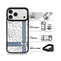 Coque de téléphone AG Feeling Black Edge avec motif d'oiseau doré pour iPhone 17, 17 Pro Max, 16 Pro, 15 – Coque magnétique