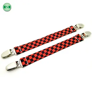 Rood Geruit Ontwerp Jarretelclips Zachte Elastische Band Grafische Print Want Clips Cinch Clips Aangepast