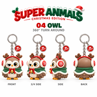 Porte-clés personnalisés en PVC 3D avec personnage de dessin animé, porte-clés de Noël ODM pour boîte mystère