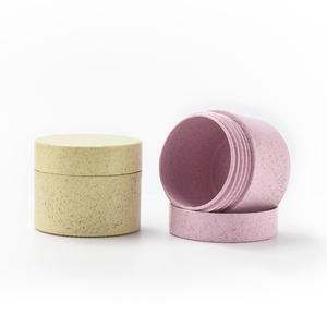 Contenants cosmétiques biodégradables en paille de blé 30g 50g 100g 200g 250g, pot rond bleu rose <span class=keywords><strong>jaune</strong></span> en paille de blé primaire - Product Image 3