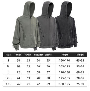 Sweat à capuche unisexe automne-hiver, nouveau modèle, avec empiècements, effet vieilli, zippé, teint et lavé, vente en gros, logo personnalisé, couleur, 100% coton, coupe oversize - Product Image 6