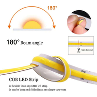 Bande LED COB pour intérieur DC12V 24V 320/384/480/528/LED/M 3000K 4000K 6000K 8MM 10MM 5M/Rouleau IP20