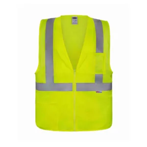 custom Logo ANSI Class 2 Fire Retardant safety vest polyester FR hi vis vest with two pockets for man