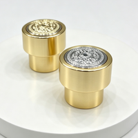 Tapa de Perfume Cilíndrica de Zamac con Patrón en Relieve, Tapa de Aleación de Zinc para Botella de Perfume FEA15, Logotipo Personalizado, Empaque de Perfume de Lujo