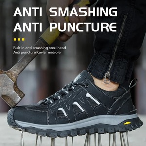<span class=keywords><strong>Scarpe</strong></span> <span class=keywords><strong>Antinfortunistiche</strong></span> Nere per Uomo in Microfibra e Rete, Antiscivolo, Antiperforazione, Ammortizzanti, Leggere per Magazzino e Ferrovia - Product Image 2