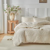 Parure de lit en fibre de polyester, motif de fleurs coupées, feuilles kaki, fleurs, ensemble trois pièces, doux et agréable pour la peau, pour la chambre à coucher, la maison