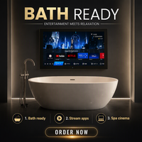 Téléviseur de douche 4K étanche de 55 pouces, 500 nits de luminosité élevée, haut-parleur intégré, télévision de salle de bain sur mesure