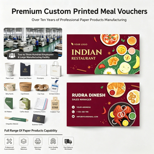 Vouchers <span class=keywords><strong>de</strong></span> service alimentaire personnalisés, coupons <span class=keywords><strong>de</strong></span> restaurant multi-styles, cartes <span class=keywords><strong>de</strong></span> fidélité, cartes d'emballage à emporter pour les entreprises alimentaires - Product Image 1